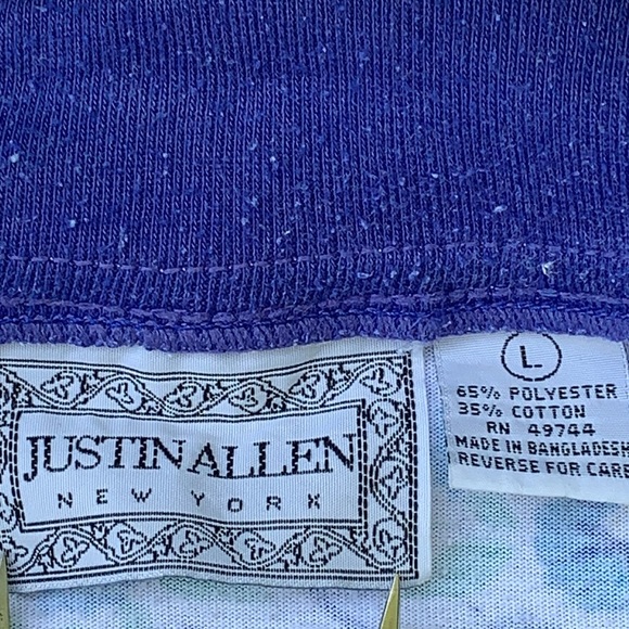 Justin Allen of New York white & blue Top sz L - Picture 3 of 5